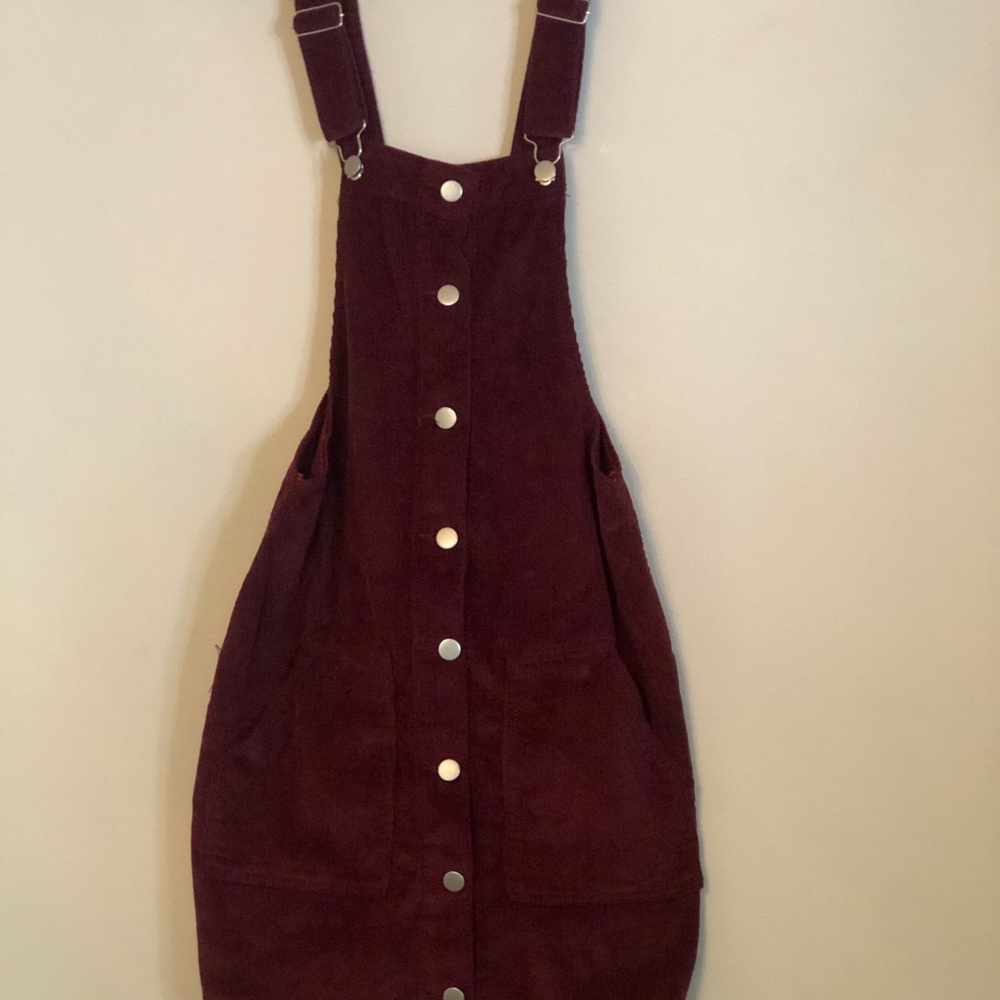 Burgundy Cord Pinafore